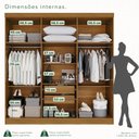 Ver imagem 6 de Guarda-Roupa Casal com Espelho 6 Portas 2 Gavetas França Cinamomo