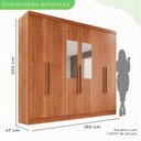 Ver imagem 6 de Guarda-roupa Casal com Espelho 6 Portas 2 Gavetas França