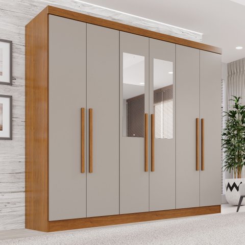 Guarda-roupa Casal com Espelho 6 Portas 2 Gavetas França