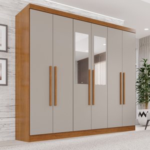 Guarda-roupa Casal com Espelho 6 Portas 2 Gavetas França