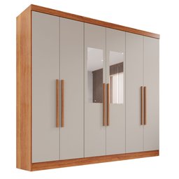Guarda-roupa Casal com Espelho 6 Portas 2 Gavetas França - 3