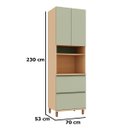 Ver imagem 3 de Paneleiro para Cozinha 100% MDF 3 Portas 1 Gaveta Lótus Carvalho/Verde