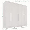 Ver imagem 4 de Guarda-Roupa Casal 6 Portas 2 Gavetas com Pés França Branco