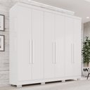 Ver imagem 1 de Guarda-Roupa Casal 6 Portas 2 Gavetas com Pés França Branco