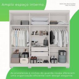 Guarda-roupa Casal 6 Portas 2 Gavetas França - 3