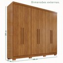 Ver imagem 4 de Guarda-Roupa Casal 6 Portas 2 Gavetas com Pés França Cinamomo