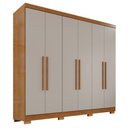 Ver imagem 3 de Guarda-Roupa Casal 6 Portas 2 Gavetas com Pés França Off White/Cinamomo