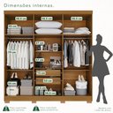 Ver imagem 6 de Guarda-Roupa Casal 6 Portas 2 Gavetas com Pés França Off White/Cinamomo