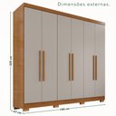 Ver imagem 4 de Guarda-Roupa Casal 6 Portas 2 Gavetas com Pés França Off White/Cinamomo