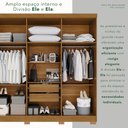 Ver imagem 7 de Guarda-Roupa Casal 6 Portas 2 Gavetas com Pés França Off White/Cinamomo