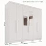 Guarda-Roupa Casal com Espelho 6 Portas 2 Gavetas França - 4
