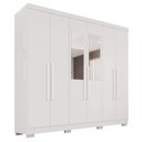 Ver imagem 3 de Guarda-Roupa Casal com Espelho 6 Portas 2 Gavetas com Pés França Branco