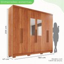 Ver imagem 6 de Guarda-roupa Casal com Espelho 6 Portas 2 Gavetas França