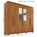 Ver imagem 4 de Guarda-Roupa Casal com Espelho 6 Portas 2 Gavetas com Pés França Cinamomo