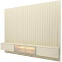 Ver imagem 3 de Estante e Home Theater Ripado para TV até 84 Polegadas com 100% MDF 230cmx250cm Led Majestade Luminare Bege White/Off