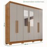 Guarda-roupa Casal com Espelho 6 Portas 2 Gavetas França - 4