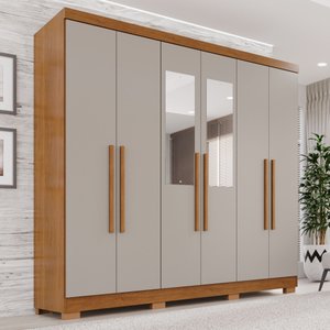 Guarda-roupa Casal com Espelho 6 Portas 2 Gavetas França