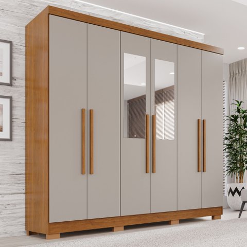 Guarda-Roupa Casal com Espelho 6 Portas 2 Gavetas França