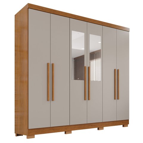 Guarda-Roupa Casal com Espelho 6 Portas 2 Gavetas França