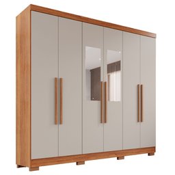 Guarda-roupa Casal com Espelho 6 Portas 2 Gavetas França - 3