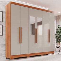 Guarda-roupa Casal com Espelho 6 Portas 2 Gavetas França - 1