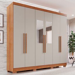 Guarda-roupa Casal com Espelho 6 Portas 2 Gavetas França - 2