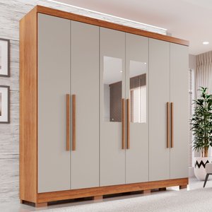 Guarda-roupa Casal com Espelho 6 Portas 2 Gavetas França