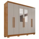 Ver imagem 3 de Guarda-Roupa Casal com Espelho 6 Portas 2 Gavetas com Pés França Cinamomo Off White