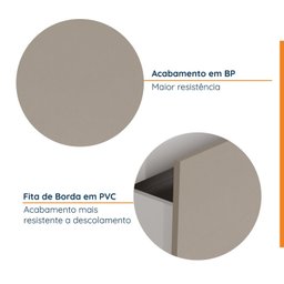 Torre Quente 2 Nichos Forno e Microondas sem Rodapé Puxador 150cm Ipanema CabeCasa MadeiraMadeira - 9
