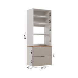 Torre Quente 2 Nichos Forno e Microondas sem Rodapé Puxador 150cm Ipanema CabeCasa MadeiraMadeira - 3