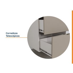 Torre Quente 2 Nichos Forno e Microondas sem Rodapé Puxador 150cm Ipanema CabeCasa MadeiraMadeira - 11