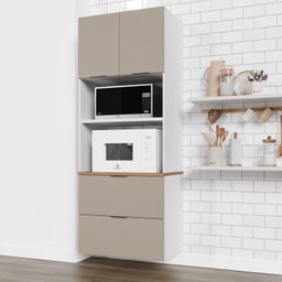 Torre Quente 2 Nichos Forno e Microondas sem Rodapé Puxador 150cm Ipanema CabeCasa MadeiraMadeira - 2