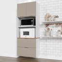 Ver imagem 2 de Torre Quente 2 Nichos Forno e Microondas sem Rodapé Puxador 150cm Ipanema CabeCasa MadeiraOriginals