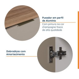 Torre Quente 2 Nichos Forno e Microondas sem Rodapé Puxador 150cm Ipanema CabeCasa MadeiraMadeira - 10