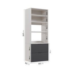 Torre Quente 2 Nichos Forno e Microondas sem Rodapé Puxador 150cm Ipanema CabeCasa MadeiraMadeira - 3