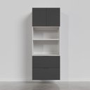 Ver imagem 5 de Torre Quente 2 Nichos Forno e Microondas sem Rodapé Puxador 150cm Ipanema CabeCasa MadeiraOriginals