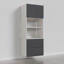 Ver imagem 4 de Torre Quente 2 Nichos Forno e Microondas sem Rodapé Puxador 150cm Ipanema CabeCasa MadeiraOriginals