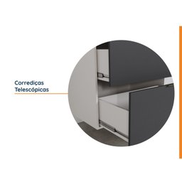 Torre Quente 2 Nichos Forno e Microondas sem Rodapé Puxador 150cm Ipanema CabeCasa MadeiraMadeira - 11