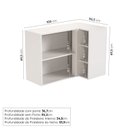 Ver imagem 2 de Armário Aéreo Planejado de Canto Reto Ipanema CabeCasa MadeiraOriginals Branco/Fendi Trama