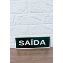 Ver imagem 3 de Placa de Sinalização Saida 15x30 Cm Preta Letra Branca