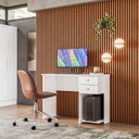 Ver imagem 1 de Mesa Escrivaninha 4115 Ambiente Branco Brilho – Qmovi