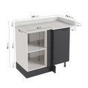 Ver imagem 3 de Balcão de Canto Reto com Tampo com Rodapé Puxador 150cm Ipanema CabeCasa MadeiraOriginals