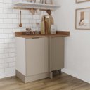 Ver imagem 2 de Balcão de Canto Reto com Tampo com Rodapé Puxador 150cm Ipanema CabeCasa MadeiraOriginals