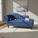 Ver imagem 2 de Recamier Decorativo Divã Amsterdã 147cm Lado Direito Veludo Azul Marinho