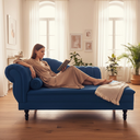 Ver imagem 1 de Recamier Decorativo Divã Amsterdã 147cm Lado Direito Veludo Azul Marinho