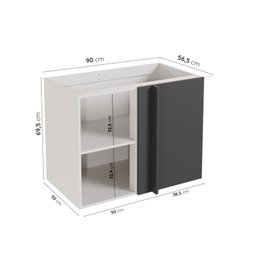 Balcão de Canto Reto sem Tampo sem Rodapé Puxador 150cm Ipanema CabeCasa MadeiraMadeira - 3