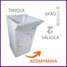 Tanque de Lavar Roupa Fibra 20 L Opção Para Torneira de Mesa Tanque:Branco - 4