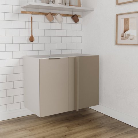 Balcão de Canto Reto sem Tampo sem Rodapé Puxador 150cm Ipanema CabeCasa MadeiraOriginals