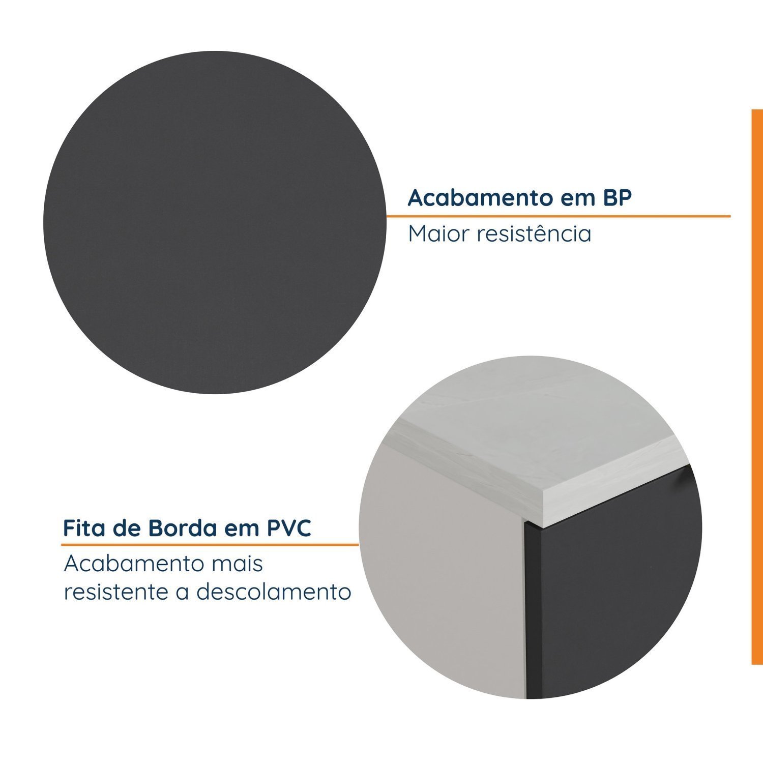 Balcão 2 Gavetões com Gaveta Auxiliar com Tampo com Rodapé Puxador 150cm Ipanema Cabecasa Madeiramad - 10