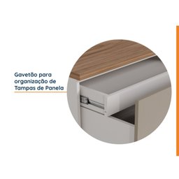 Balcão 2 Gavetões com Gaveta Auxiliar com Tampo com Rodapé Puxador 150cm Ipanema Cabecasa Madeiramad - 13